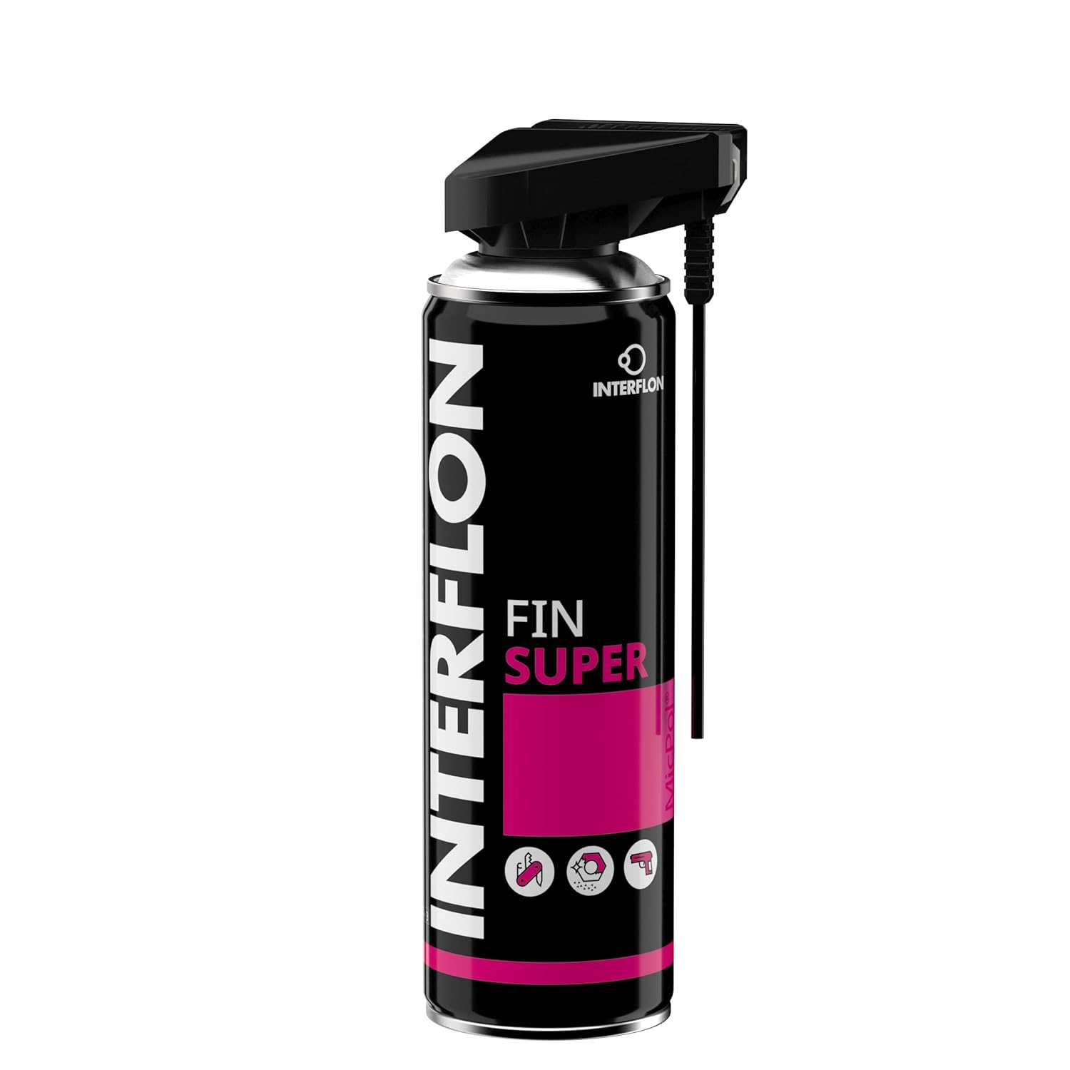 Interflon Fin Super Industrial Oil Lubricant Spray - Penetrating Dry Film Lubricating Oil - Teflon Free and PFAS Free- 300ml Aerosol Spray, Industrial Strength Chain Oil