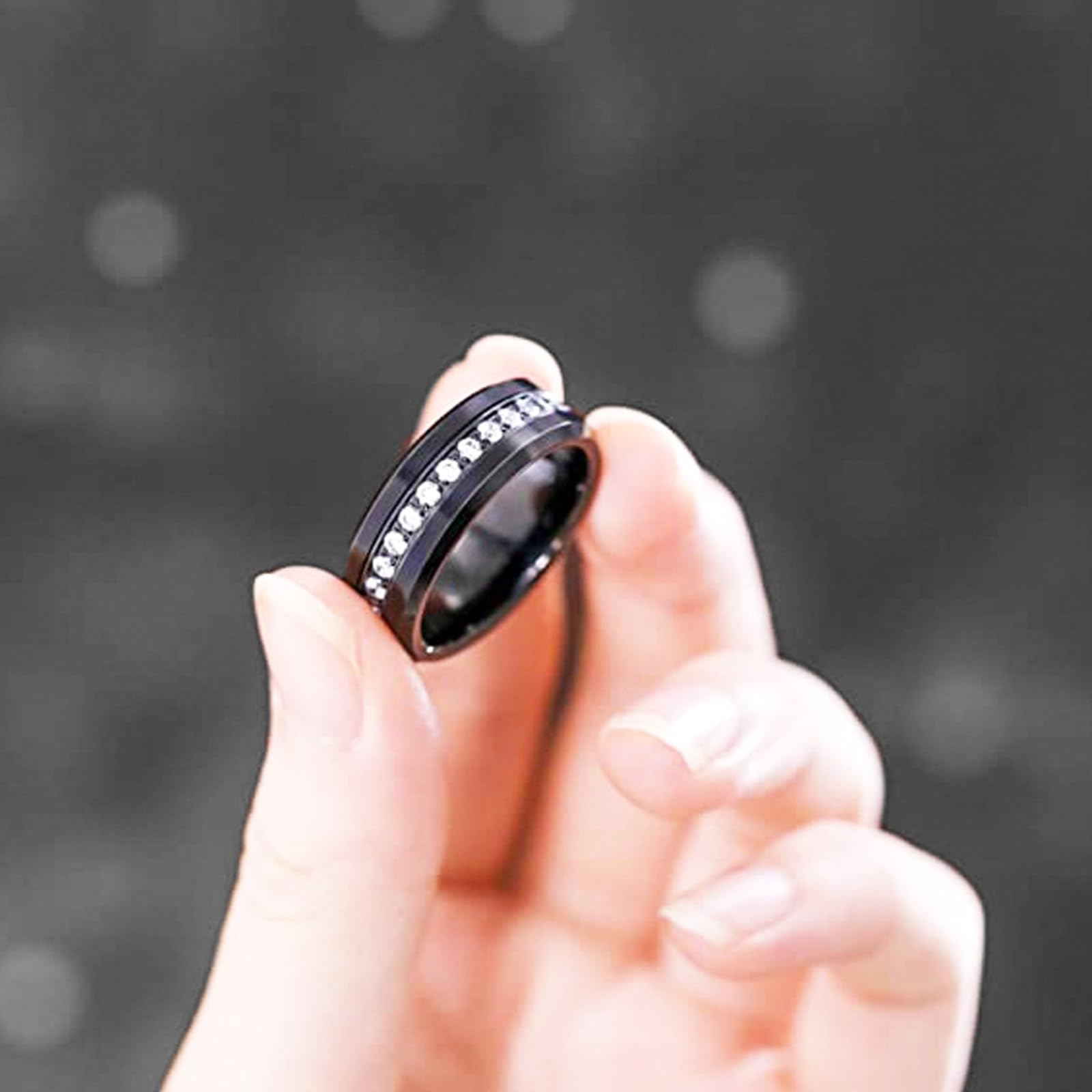 Anillo de Boda Hombre 8 mm, Anillos Tungsteno Personalizado Talla 14 a 30