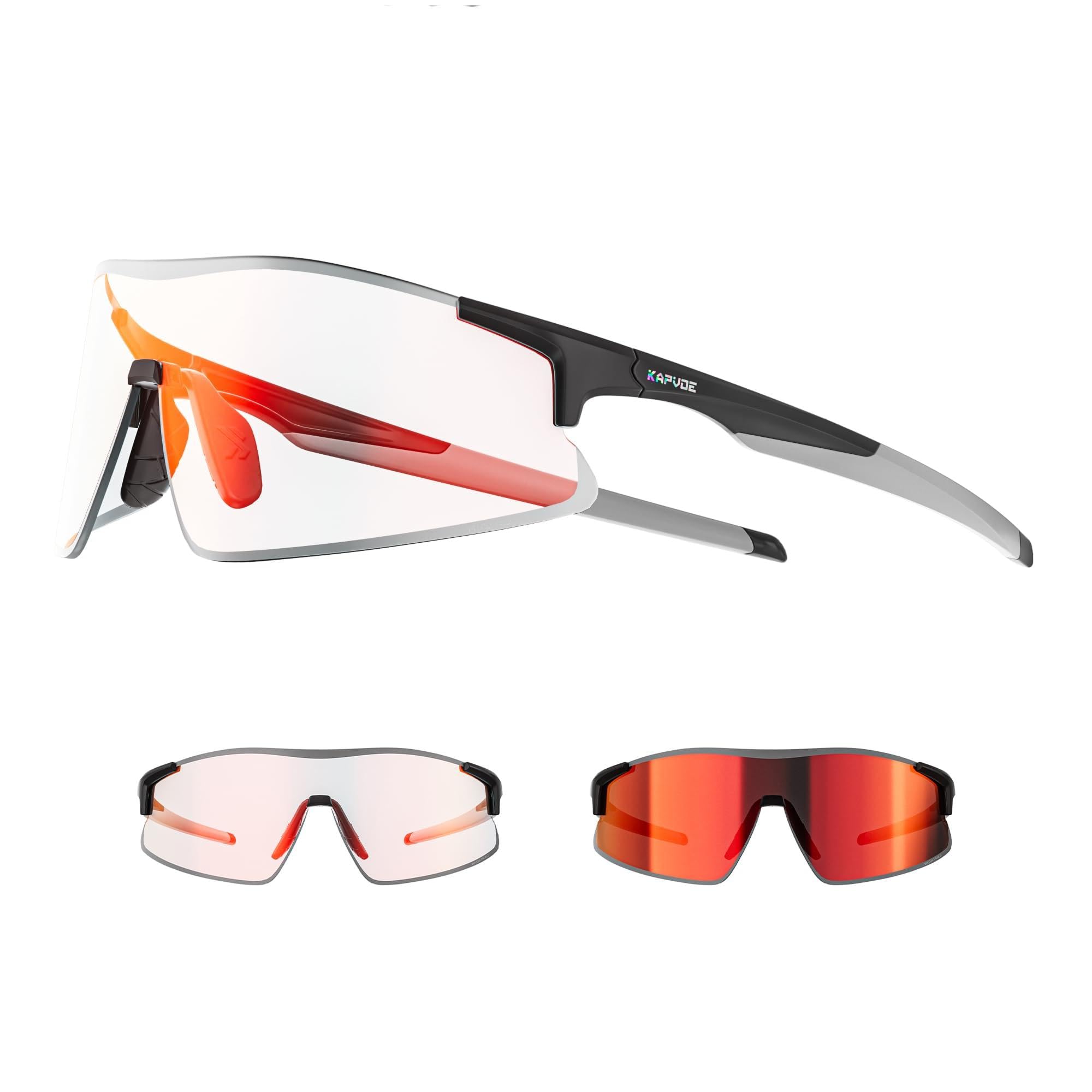 KAPVOE Gafas de Ciclismo Fotocromáticas Claras Deportivas Hombre Mujer K561