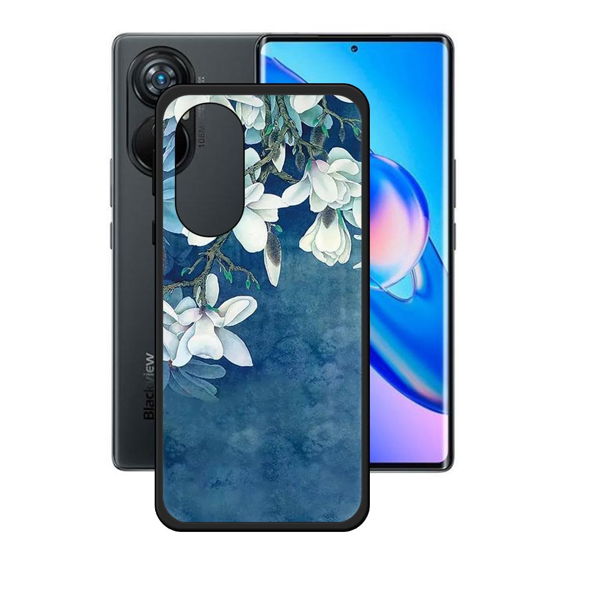 Cover Blackview A200 Pro - Custodia Morbida In TPU Nero Con Effetto Occhi (Black EYES)