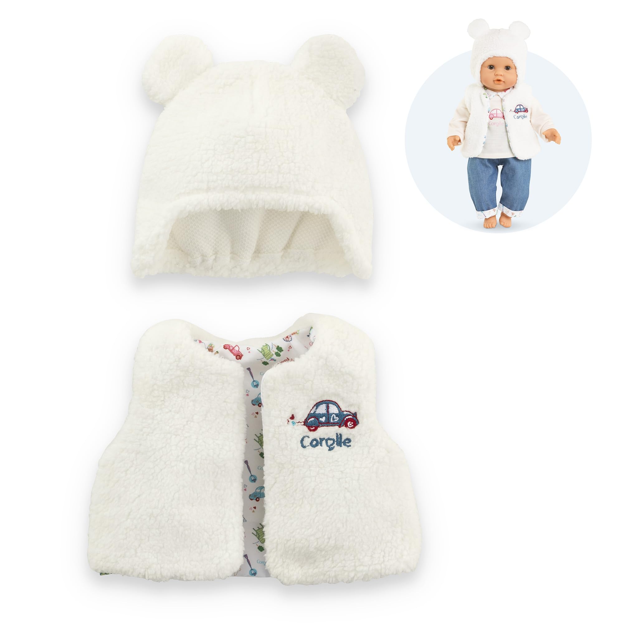 Vêtement Poupon Corolle - Ensemble T-Shirt Et Jean Weekend à Paris | Pour Poupon 30cm - Dès 18 Mois
