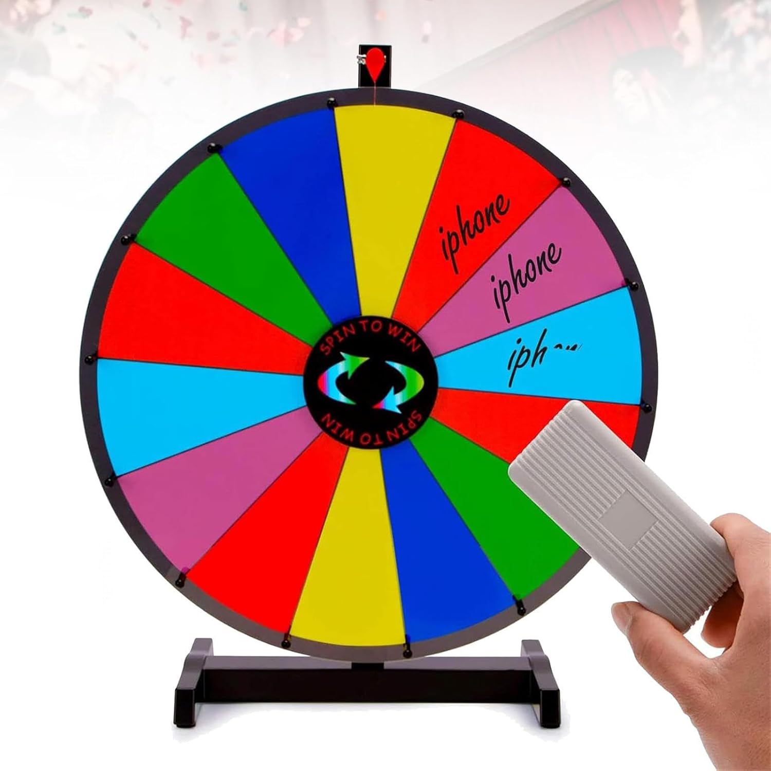 18Inch Spinning Prize Wheel - 14 Slots Color Tabletop Roulette Wheel of Fortune - Spin The Wheel with Dry Erase Marker and Eraser Win - Spinner Wheel Game for Carnival and Trade Show