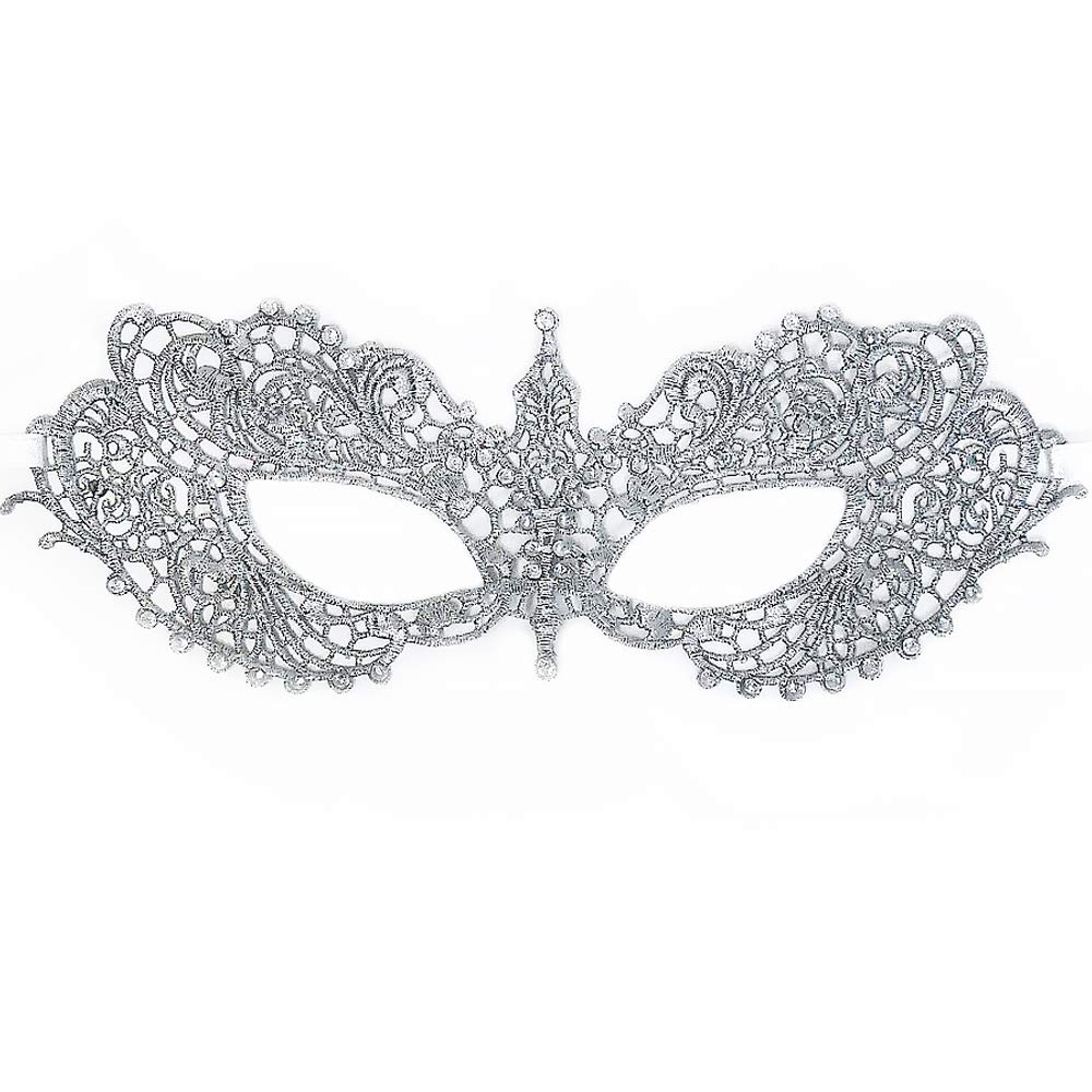BEYOND MASQUERADE BBeyondMasquerade Anastasia Inspired Lace Rhinestones Masquerade Mask (Silver)