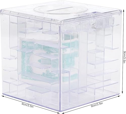 Miniatura 3 de Cajas de regalo de rompecabezas de laberinto de dinero, caja de ahorro de juego de laberinto de dinero para niños y adultos (blanco)