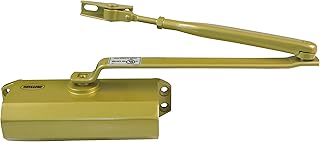 Amig - Türschließer zum automatischen Schließen von Türen mit einem Gewicht von max. 40 kg, Breite max. 85 cm | aus Aluminium mit mattem Gold-Finish | verhindert Unfälle durch Zuschlagen oder Zugluft,