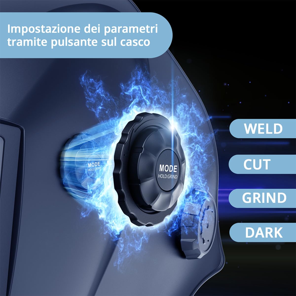 STAHLWERK Casco per saldatura automatico 3-in-1 BOOSTER – Casco con True-Colour, oscuramento DIN 4-13, memoria lavori, classe 1/1/1/2, campo visivo 116 x 81 mm