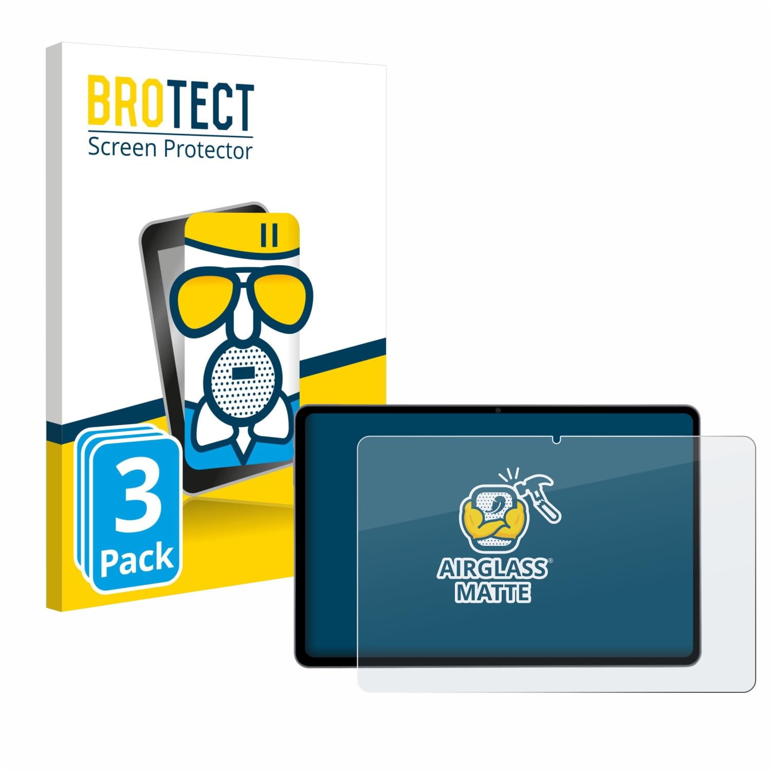 BROTECT 3 Stück Schutzglas für Acepad HIGH Tablet 12" | Entspiegelnder Displayschutz Made in Germany, Schutzfolie Matt Anti-Reflex Kratzfest 9H Anti-Fingerprint Einfache Montage