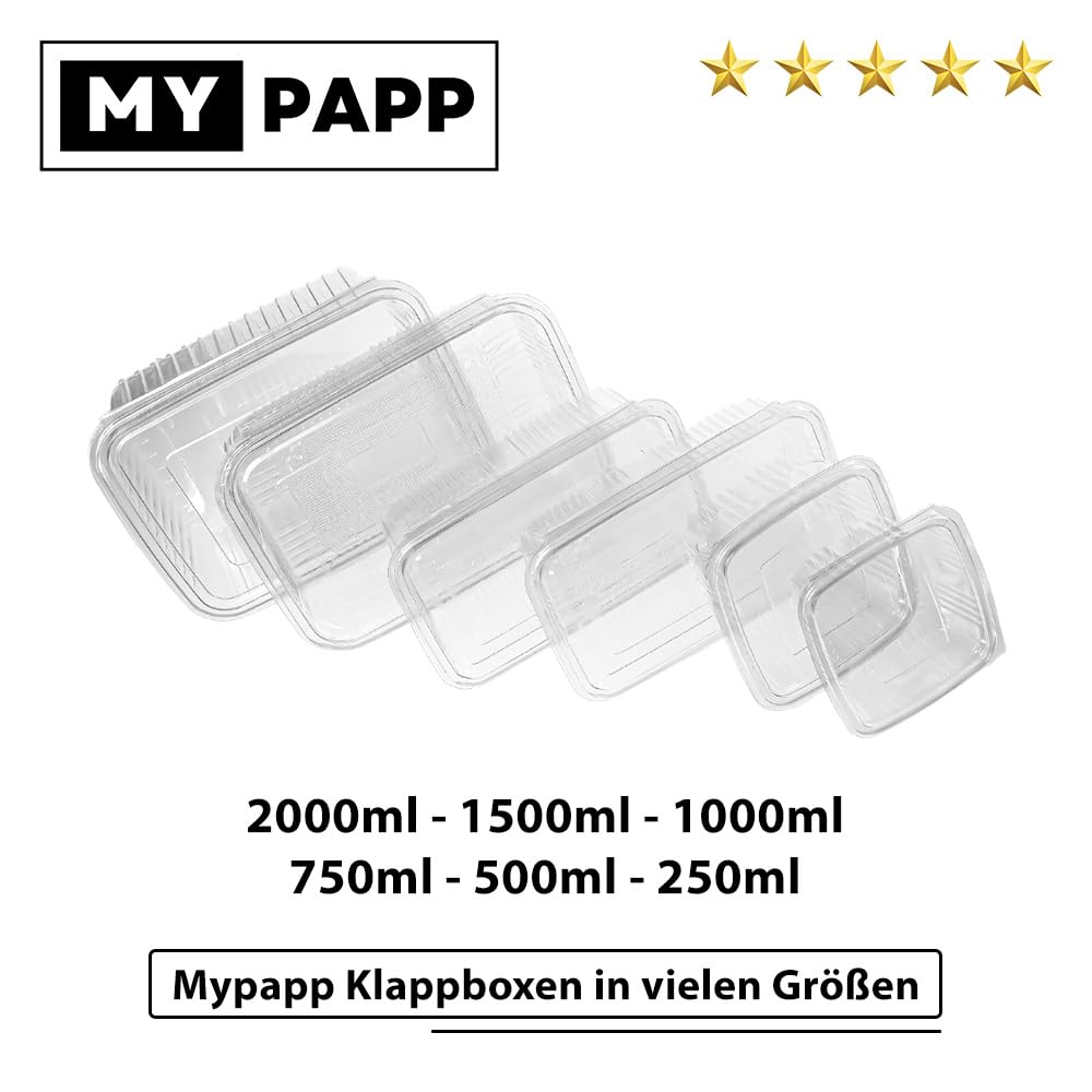 100 pezzi bicchieri rettangolari trasparenti con coperchio 2000 ml (PET)
