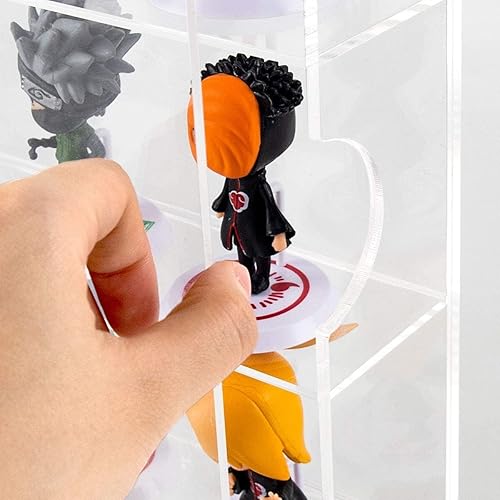 Miniatura 4 de Vitrina de acrílico transparente con puerta, estante de colección montado en la pared, a prueba de polvo, caja organizadora para mini juguetes,