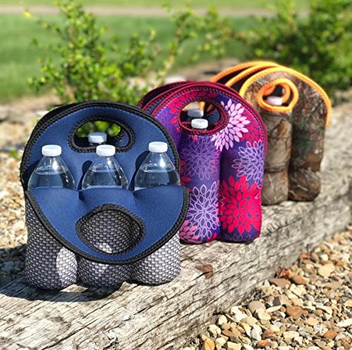 Koverz - #1 Neoprene Insulated 6-Pack Carrier, Beer Bottle Carrier, Six-Pack Tote - Carbon Fiber