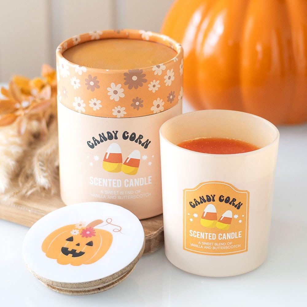 Quitting Hollywood Multicoloured Candy Corn Vanilla And Butterscotch Candle