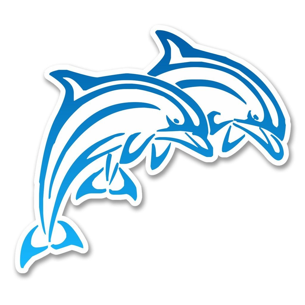 Destinationvinyl Multi 2 X 10Cm/100Mm Blue Dolphins Window Cling Sticker Car Van Campervan Glass #6245