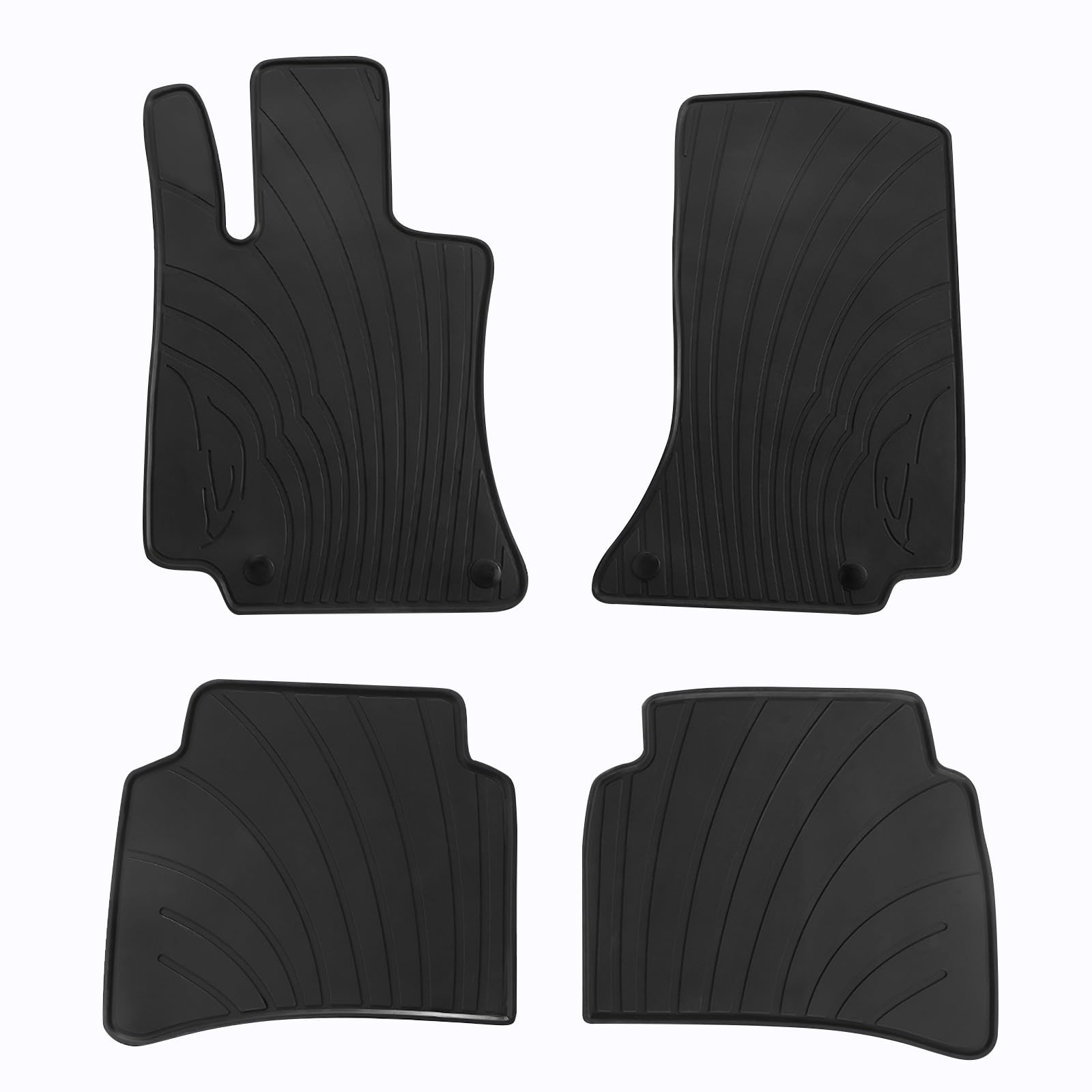 Car Floor Mat for Mercedes-Benz E-Class 2024 2025 (W214) E200 E350 E450 E53 AMG Custom Fit Full Black Rubber Auto Floor Mats Set All Weather Heavy Duty Odorless