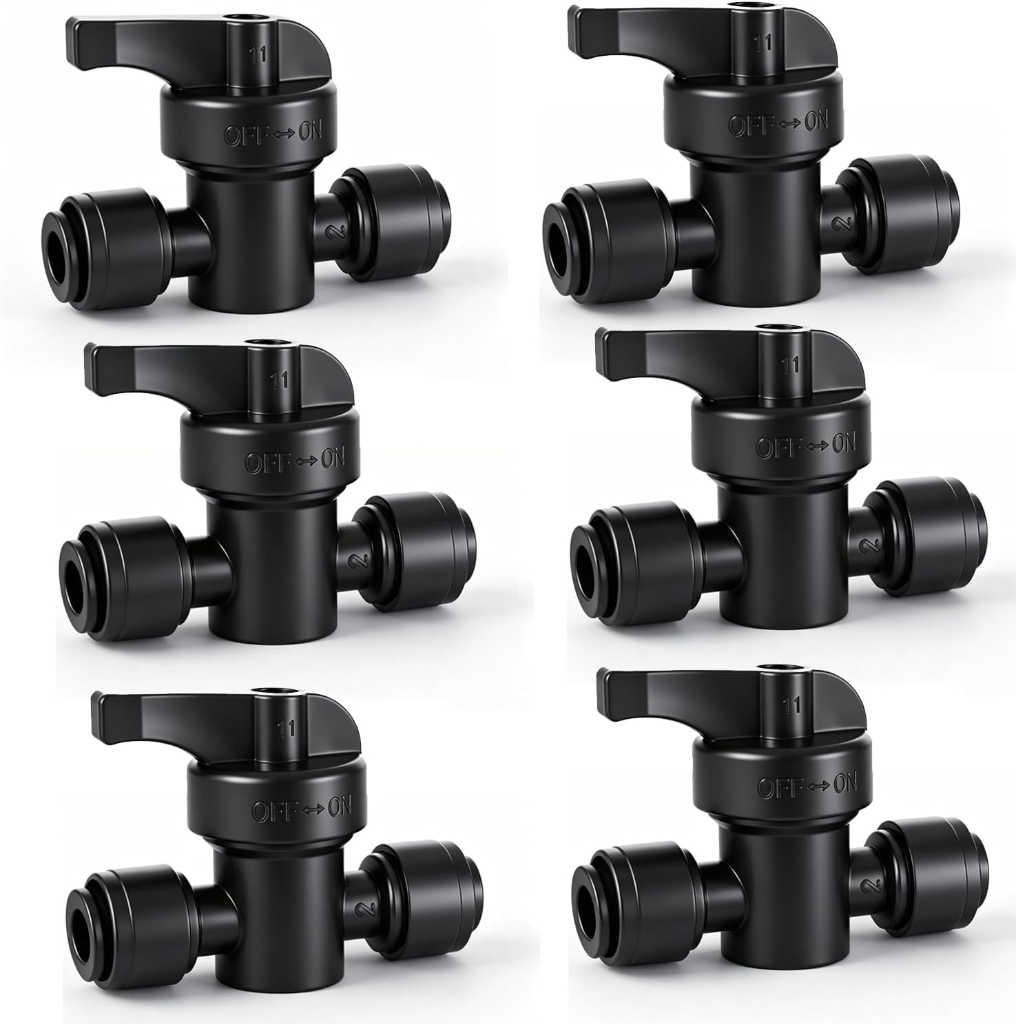6 Pack 1/4" Inline Drip Irrigation Valves,Barbed Shut-Off Flow Control