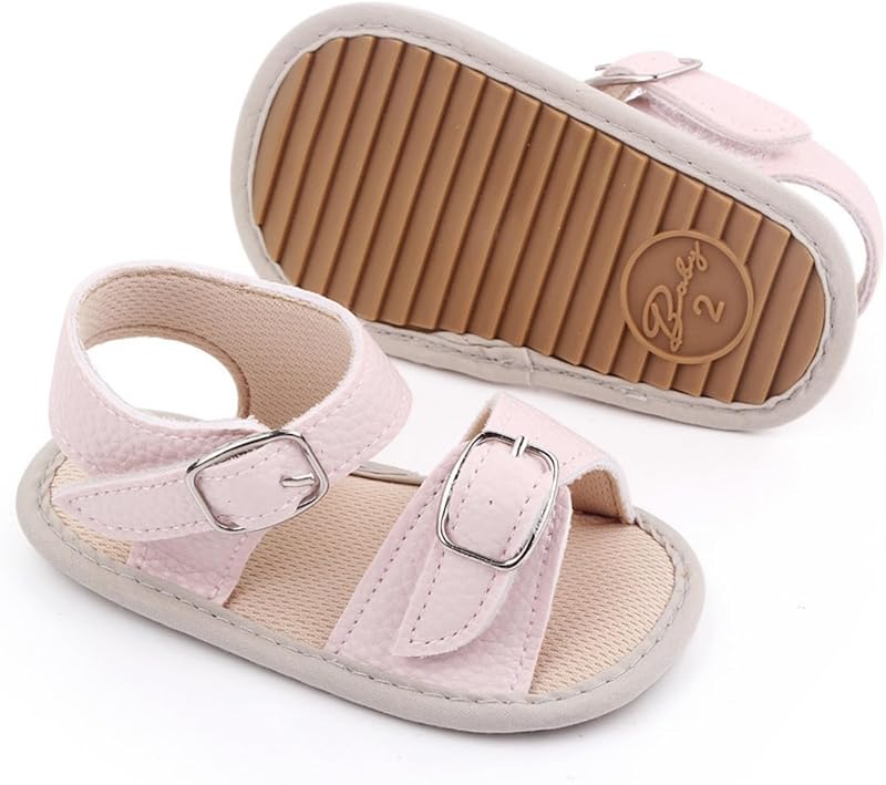 Sandales d'été pour bébé garçon et fille avec semelle en caoutchouc souple antidérapante pour les premiers marcheurs
