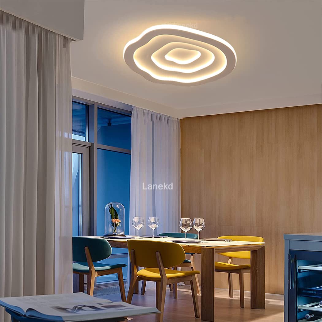 OTREN Plafoniera Led Soffitto Dimmerabile, 48W Moderna Lampadario Soffitto con Telecomando, Luce
