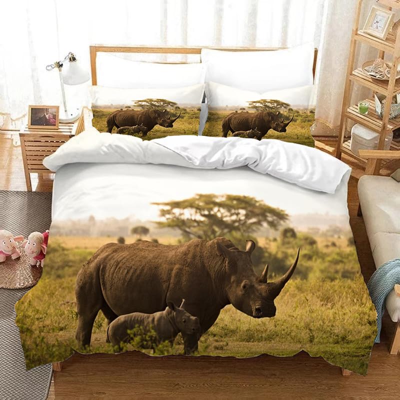 Funda nordica cama 150 de rinocerontes como regalo original para mujer en su cumpleaños