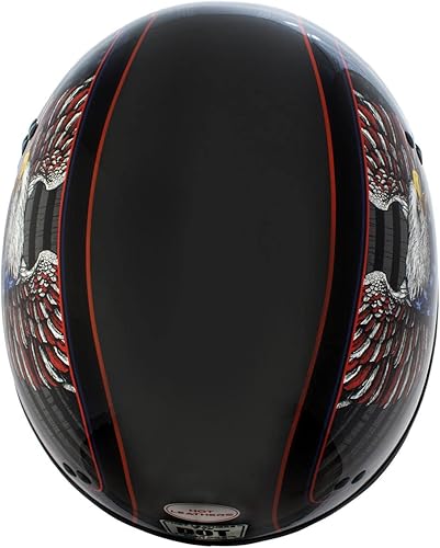 Miniatura 5 de Hot Leathers HLD1037 - Casco unisex con visera tintada desplegable con diseño Up Wing Eagle USA, color negro brillante