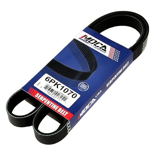 MOCA 6PK1070 EPDM Correa serpentina para Audi 10-13 A3 2.0L, 10-11 A3 2.0L, 10-13 A3 2.0L, para Nissan 04-06 Maxima 3.5L, para Volkswagen 13-14