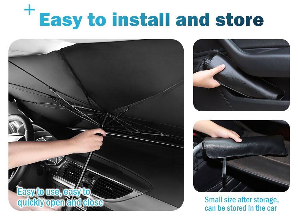 Ombrellone Parasole Auto Pieghevole 140x80cm – Protezione Solare Per Parabrezza, Riparo Auto Interno, Universale