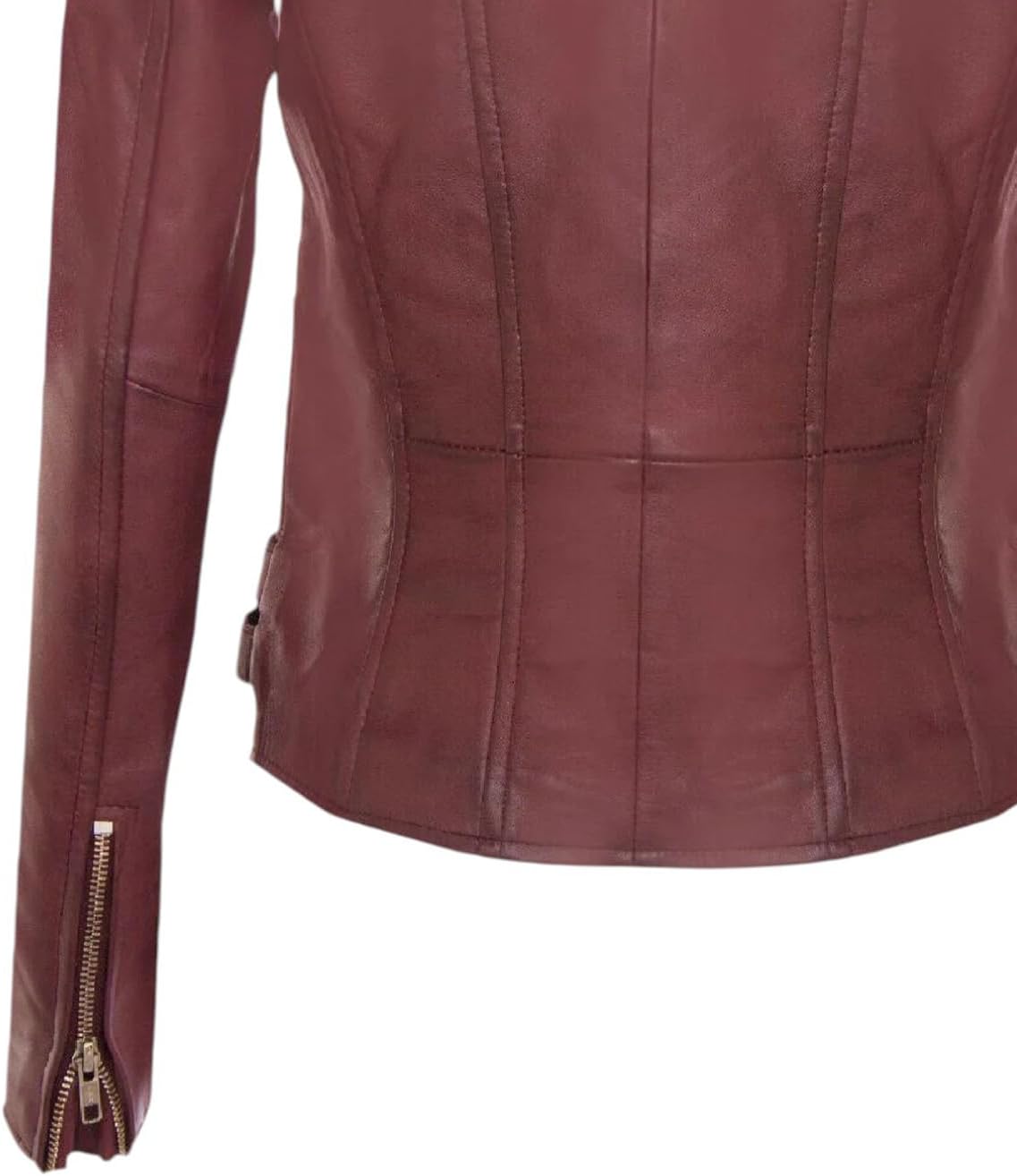 Ladies Leather Biker Real Lamb Nappa Vintage Gothic Buckle Jacket
