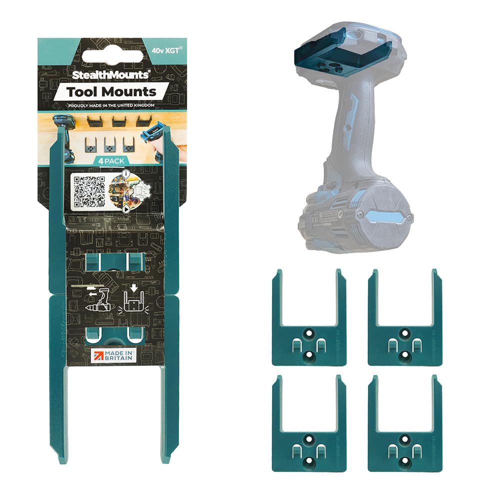 Tool Mounts For Makita 40V | Cordless Tool Holders For Makita 40V Power Tools | 4 Pack | Blue Tool Organisers For Makita 728488326107