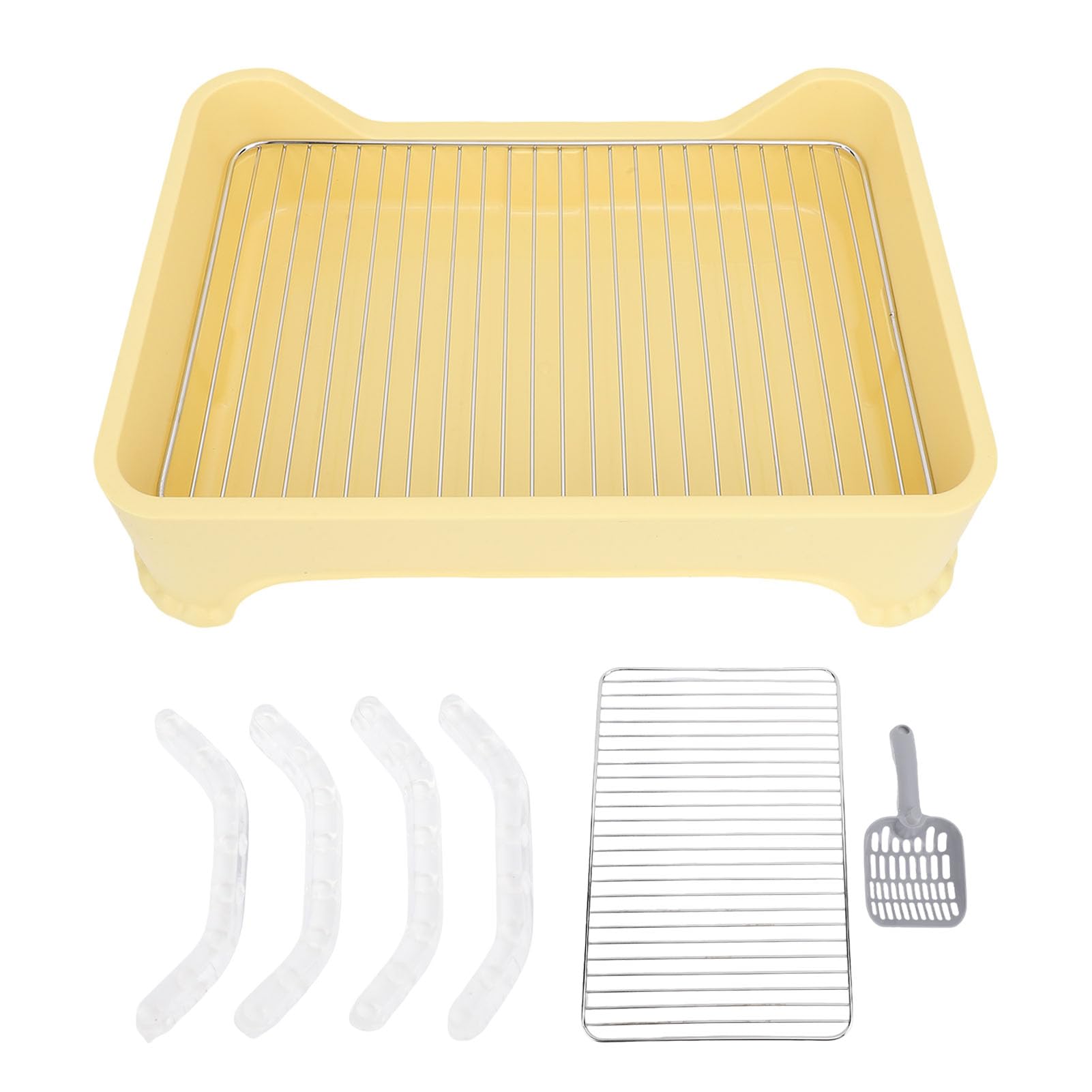 AMONIDA Uchwyt na podkładkę do Siusiu dla Psa o Stabilnej Konstrukcji dla Małych średnich Psów Siatka ze Stali Nierdzewnej 48x33cm (YELLOW)