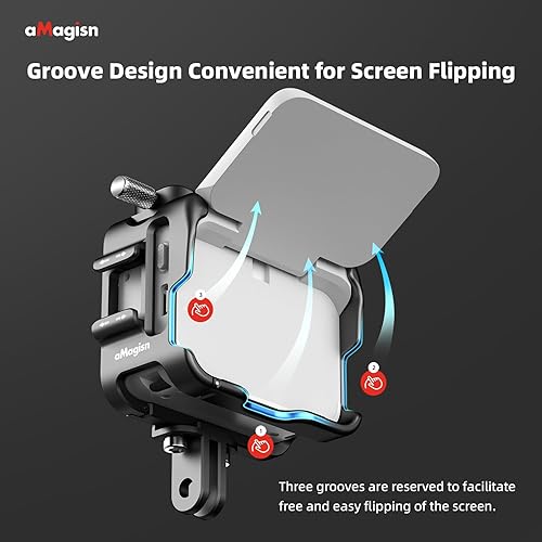 Miniatura 5 de Jaula de aluminio con lente de silicona Corver y protector de pantalla para Insta360 GO 3S, carcasa protectora de metal duradera con soporte de