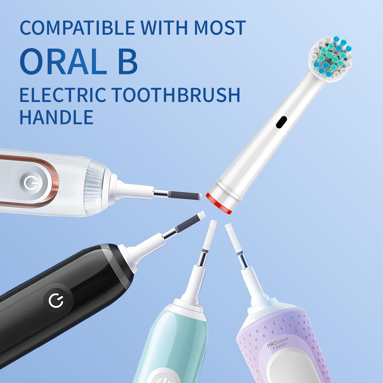 16 cabezales de repuesto para cepillo de dientes compatibles con Oral B Braun, cabezales de repuesto para cepillo de dientes eléctrico Oral-B 7000/Pro 1000/9600/500/3000/8000