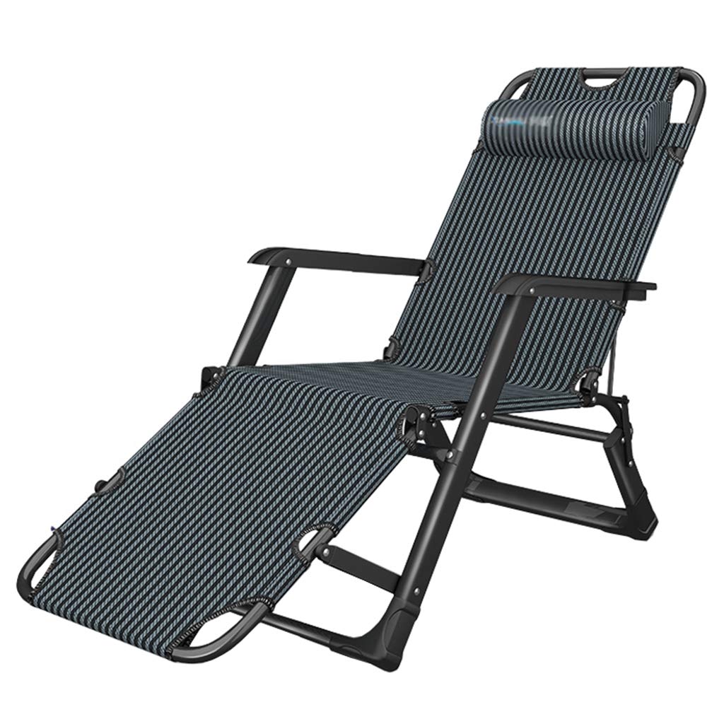 Chaise longue inclinable bleu avec coussin grand confort pour terrasse