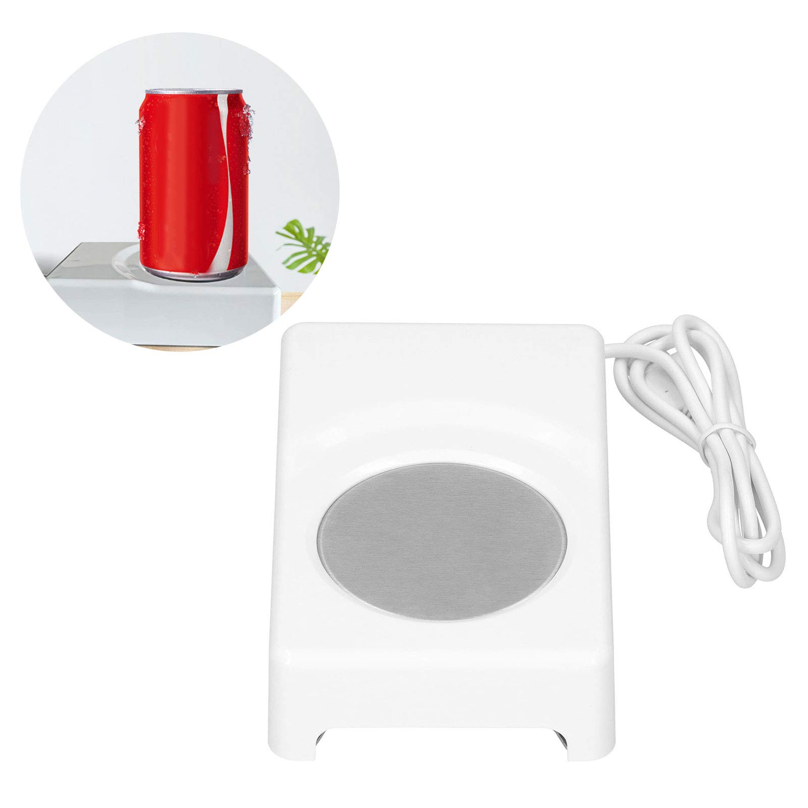 Naroote Posavasos de Refrigeración con Calefacción USB, Calentador de Tazas Eficiente, Almohadilla de Refrigeración para Uso en el Hogar, Oficina, Coche, Alfombrilla Eléctrica de Plástico de