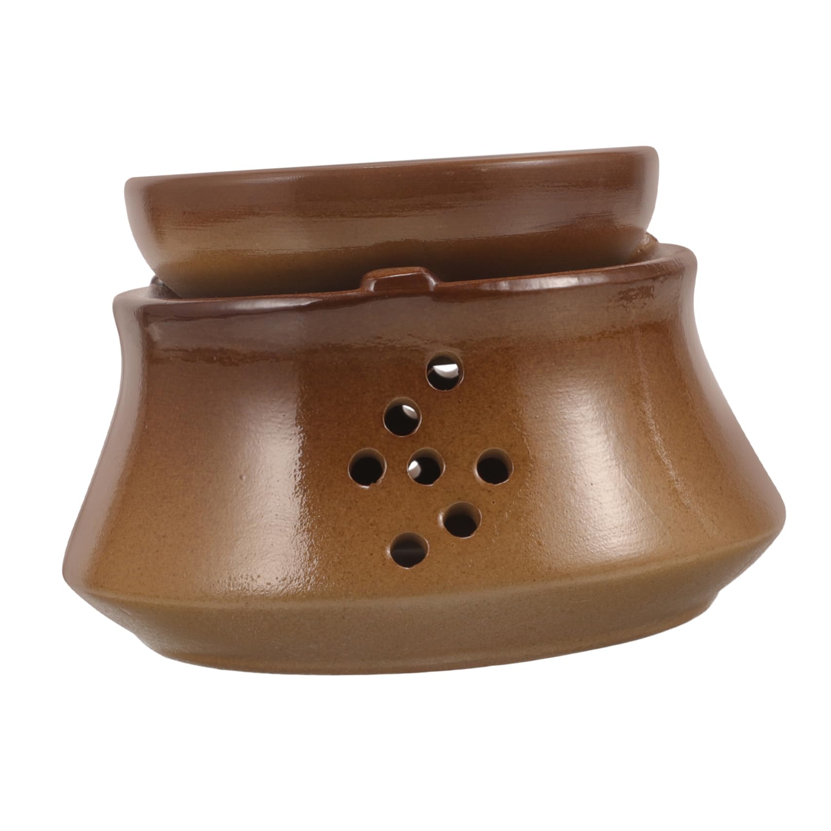 ULTECHNOVO Japanese Coarse Pottery Tea Warmer with Cup Heat Resistant Ceramic Candle Heater Base for Home Office Tea House Lightweight Portable Design Present