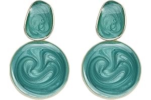 S925 Sterling Silver Green Circle Earrings