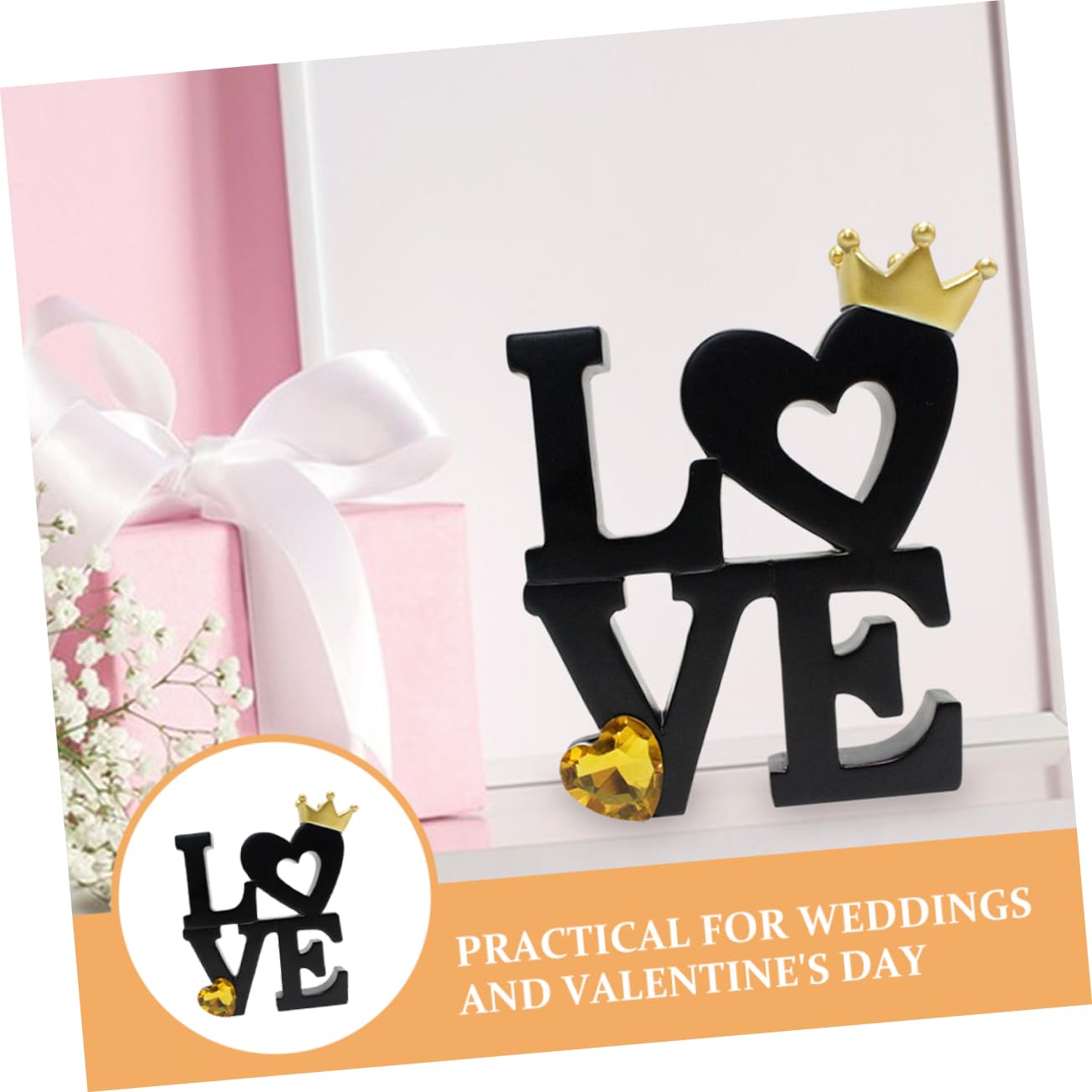 ABOOFAN Adorno de Madera Love con Corazón Colgante para Decoración de Mesas de Amor Centros de Mesa para Bodas y San Valentín Decoración para Hogar y