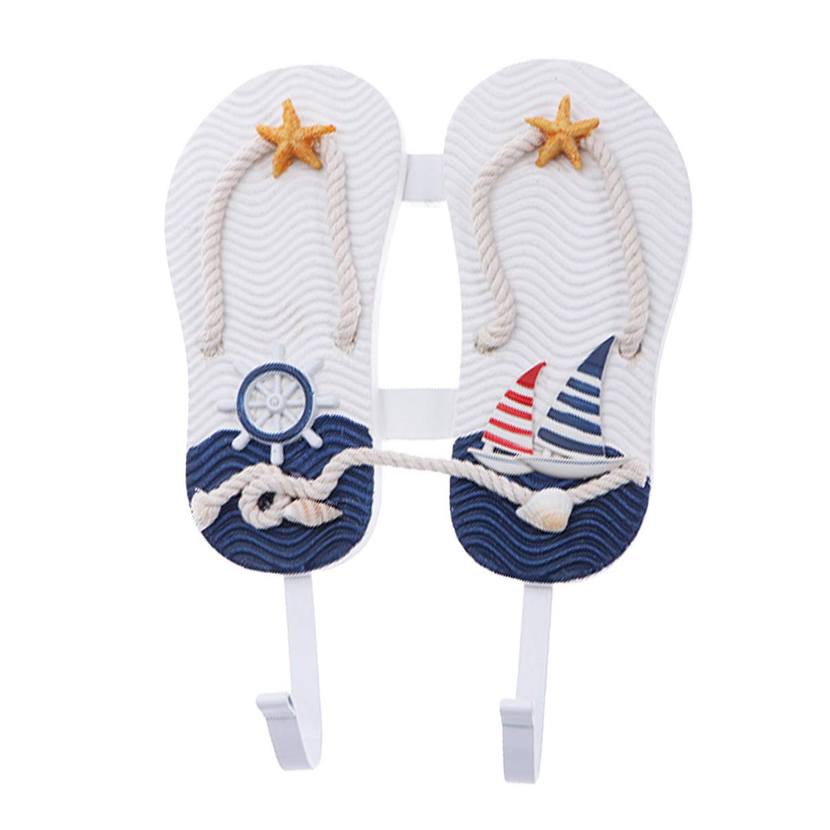 ToyvianSailing Boat Hook Wall Art Décor Holder for Towel Coat Apron Accessories, Nautical Slippers Hook