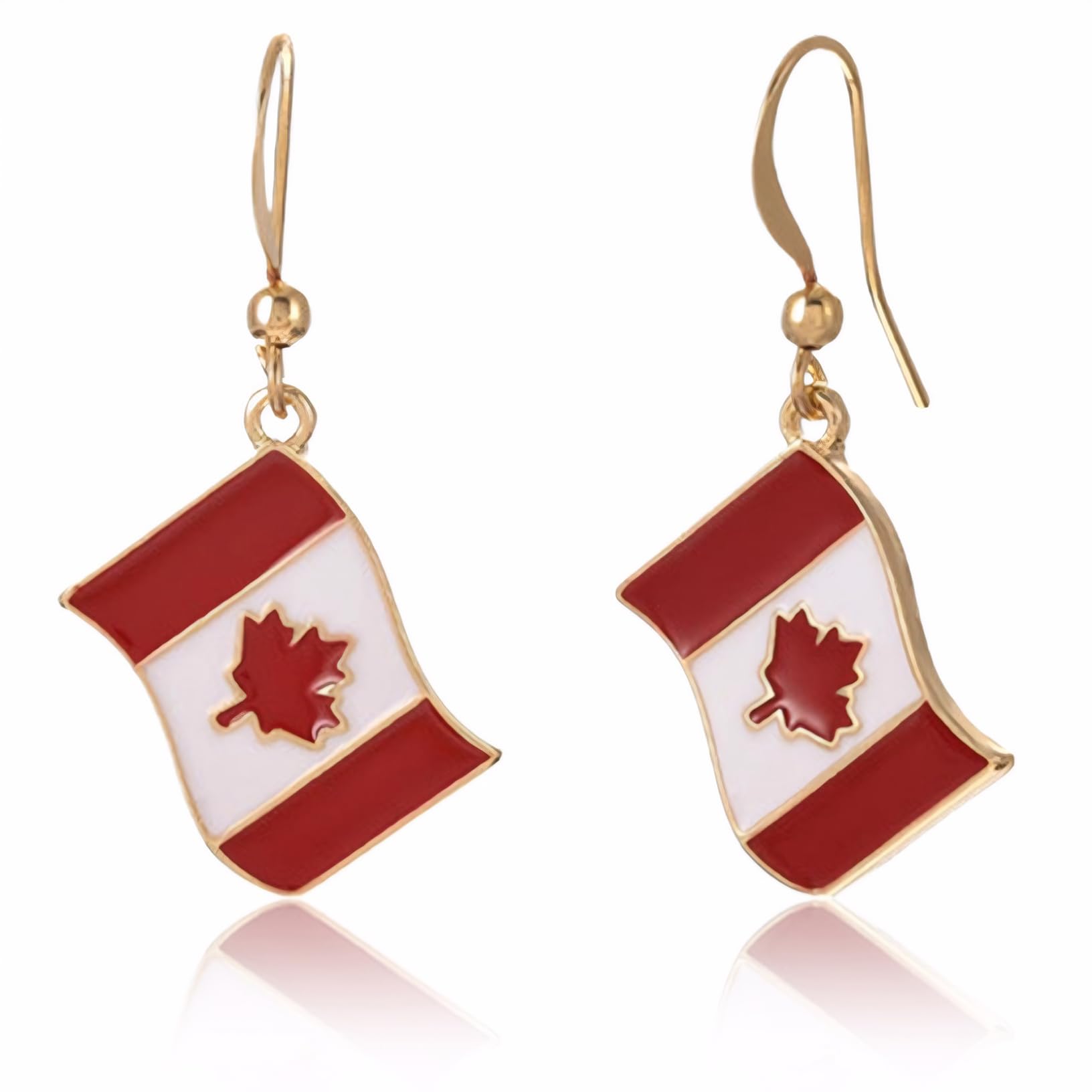 Vistnale Unisex Canada Flag Dangle Earrings 1 Pair Drop Earrings Patriotic Zinc Alloy With French Hook For Sports Event Party Stylish Jewelry For Women