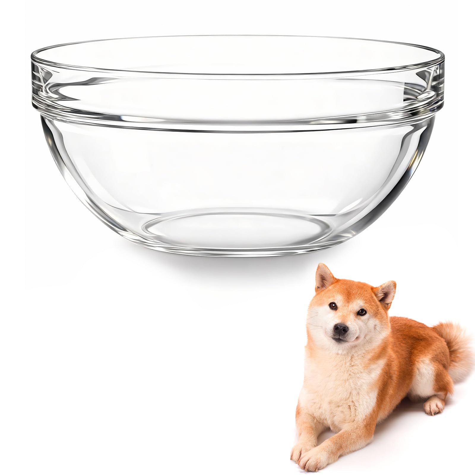Replacement Glass Bowl for Feoyoho 7.2in Feeder Stand – 60.9 oz / 7.5 Cups (Replacement Only), Dishwasher & Microwave Safe