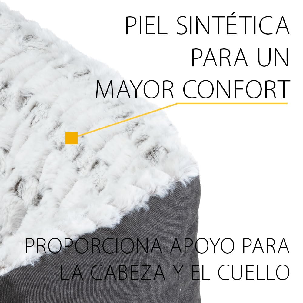 Ferplast Cama para Perro Cojín para Perros Grande Cama para Gato Cojín para Gato Suave y CómodoColchón Perro y Gato Lavable 55 x 48 x h 18 cm. Gris