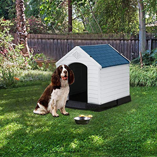 28 Inch Dog House Indoor Outdoor Pet Kennel with Air Vents and Elevated Floor Ventilate Waterproof Plastic Dog House… - Image 5