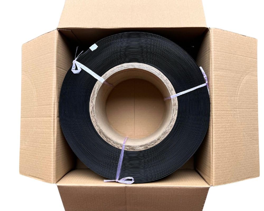 1x PP Umreifungsband 12mm x 0,55mm x 3000m 200mm Kern Schwarz Verpackungsbänder