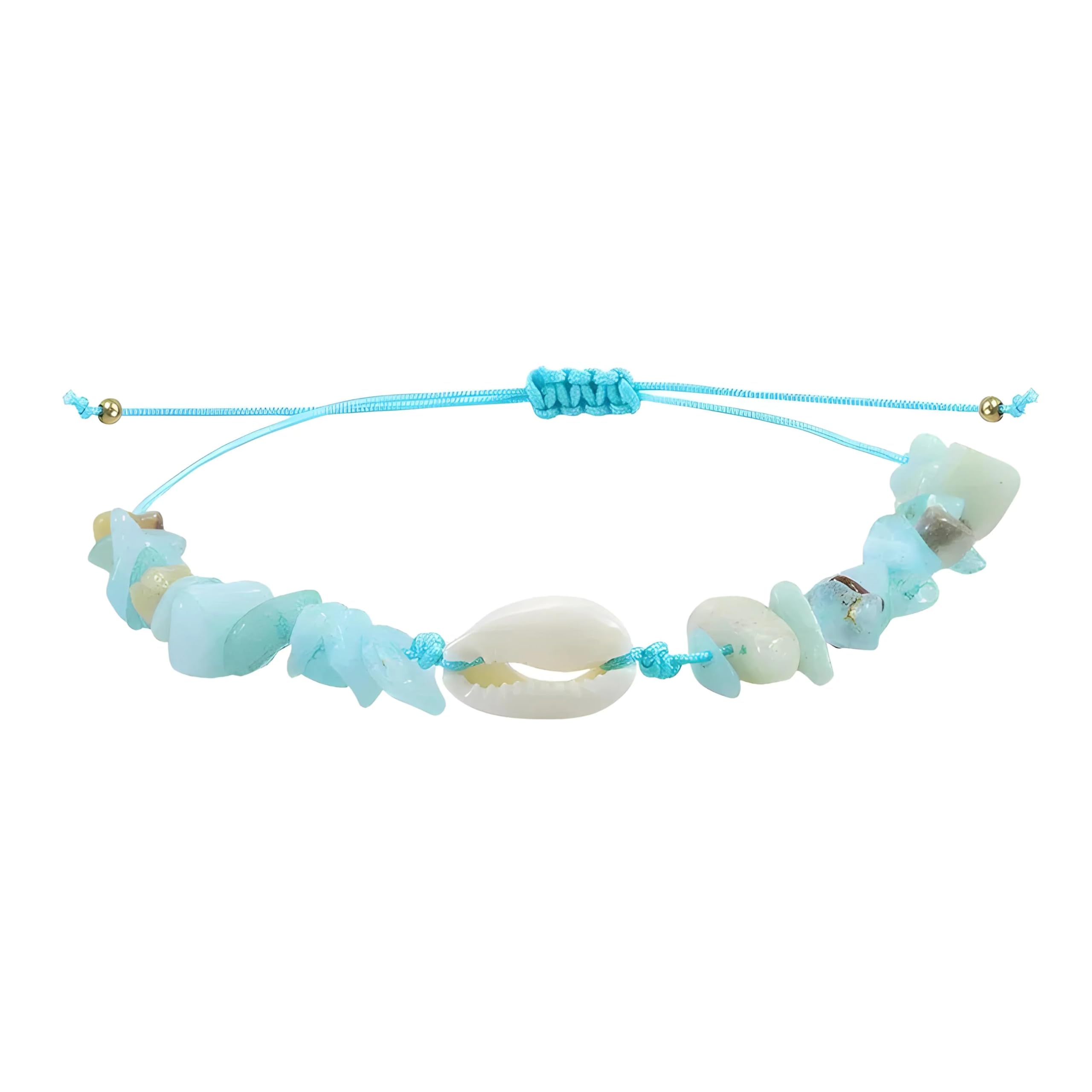 Pulsera de Concha Marina, Pulseras de Cuentas de Concha de Piedra para Mujeres y Hombres, Cuerda Tejida a Mano, joyería de Amistad