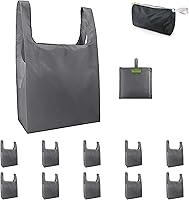 Vista 32 de BeeGreen Bolsas reutilizables para compras, compactas, bonitas, de color sólido, juego de 12 bolsas plegables de reciclaje con cremallera