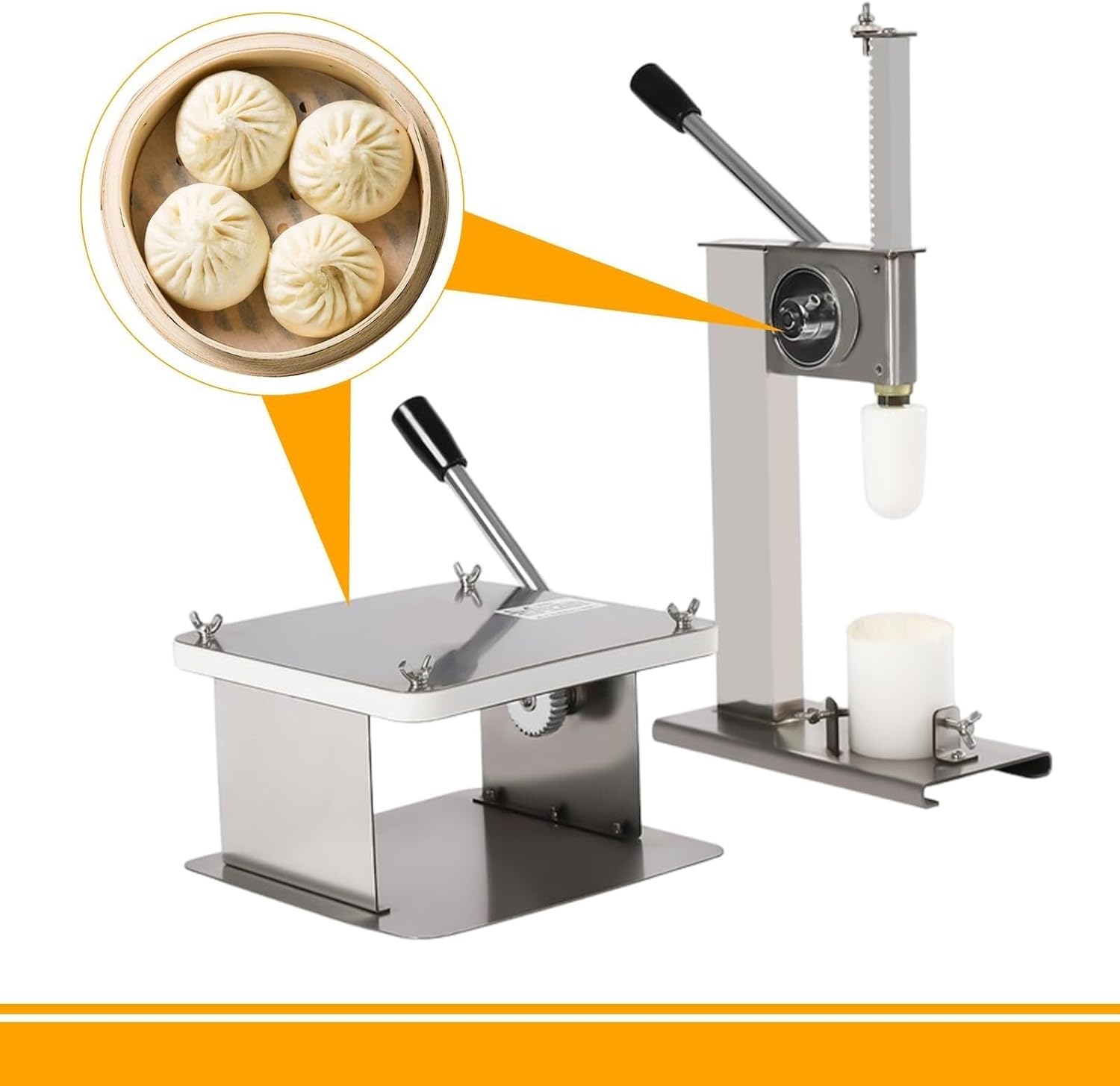 Maker Manual Bun Dumpling Maker Baozi Maker Manual Bun Dumpling Maker Semi-Automatic Stainless Steel Steamed Stuffed Bun Making Machine Tool Sets With 3 Pieces Of Mo-ld For Home And Commercial Cooking