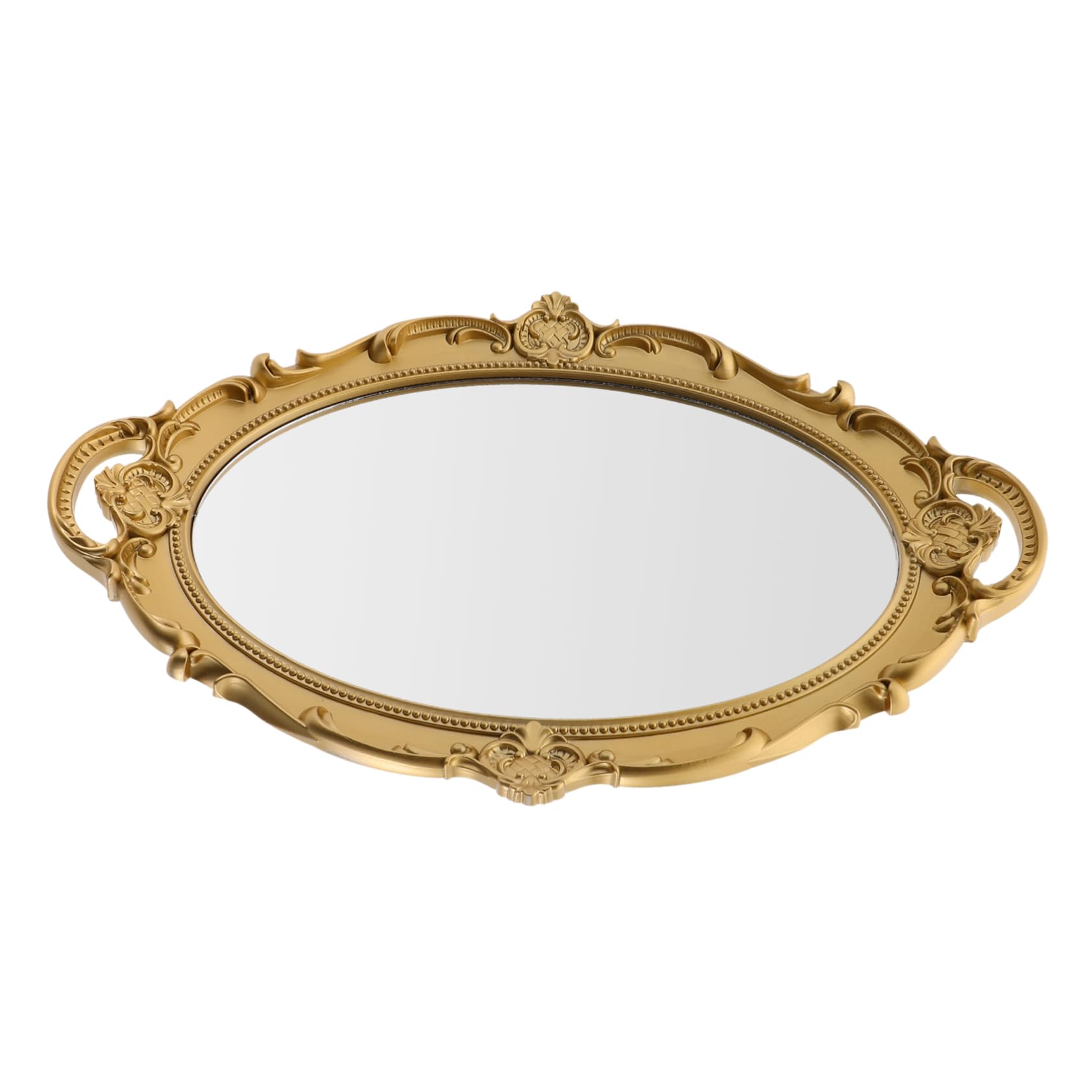 Miroir de maquillage rétro européen en résine et verre pour décoration élégante de hall d'entrée