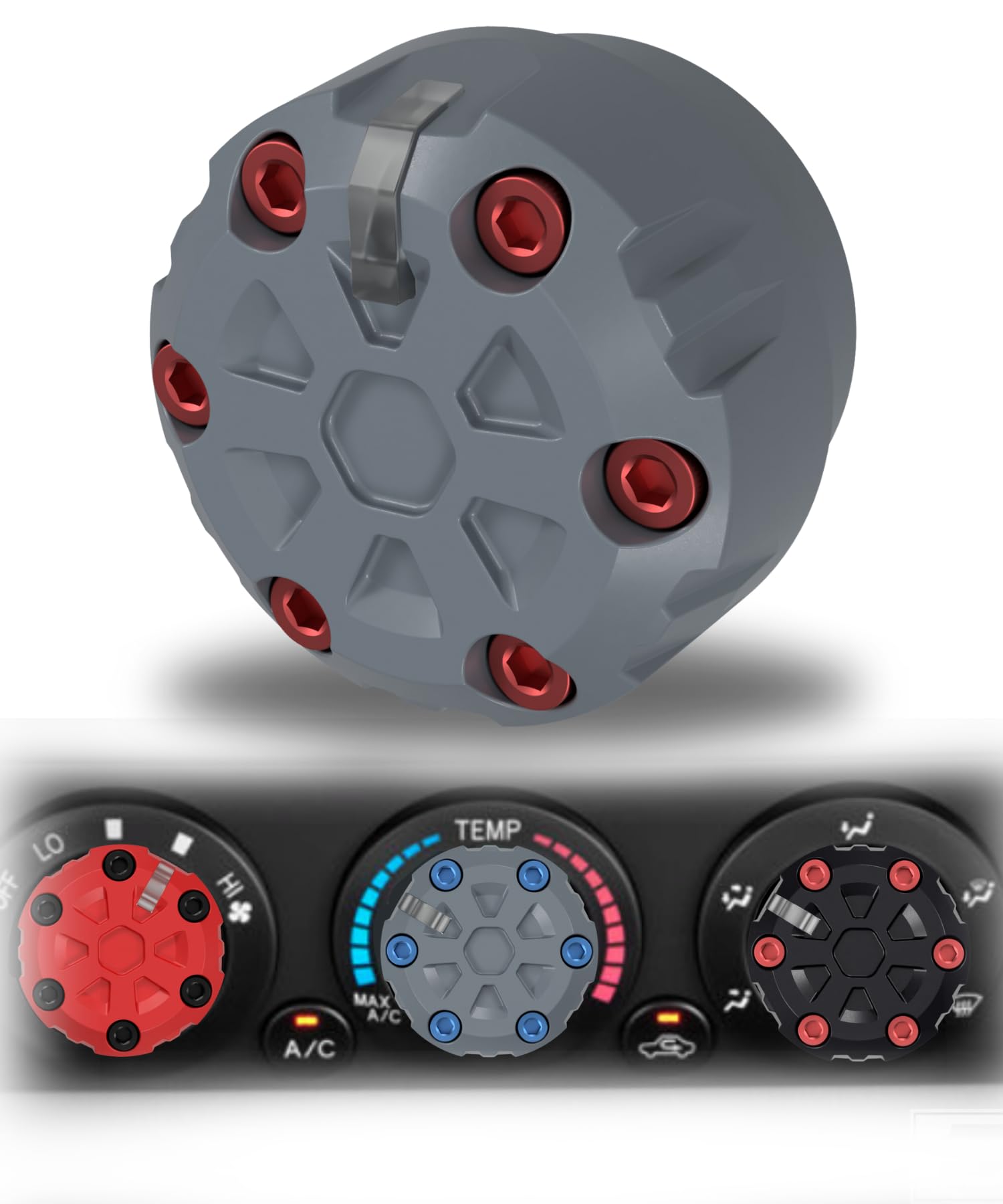 Toyota Tacoma AC Control Knob Replacement - Tacoma Heater Knobs, Tacoma Climate Control Knobs, Dash Knob for 2005-2015 2nd Gen Tacoma - Durable Black Polymer with Easy Installation