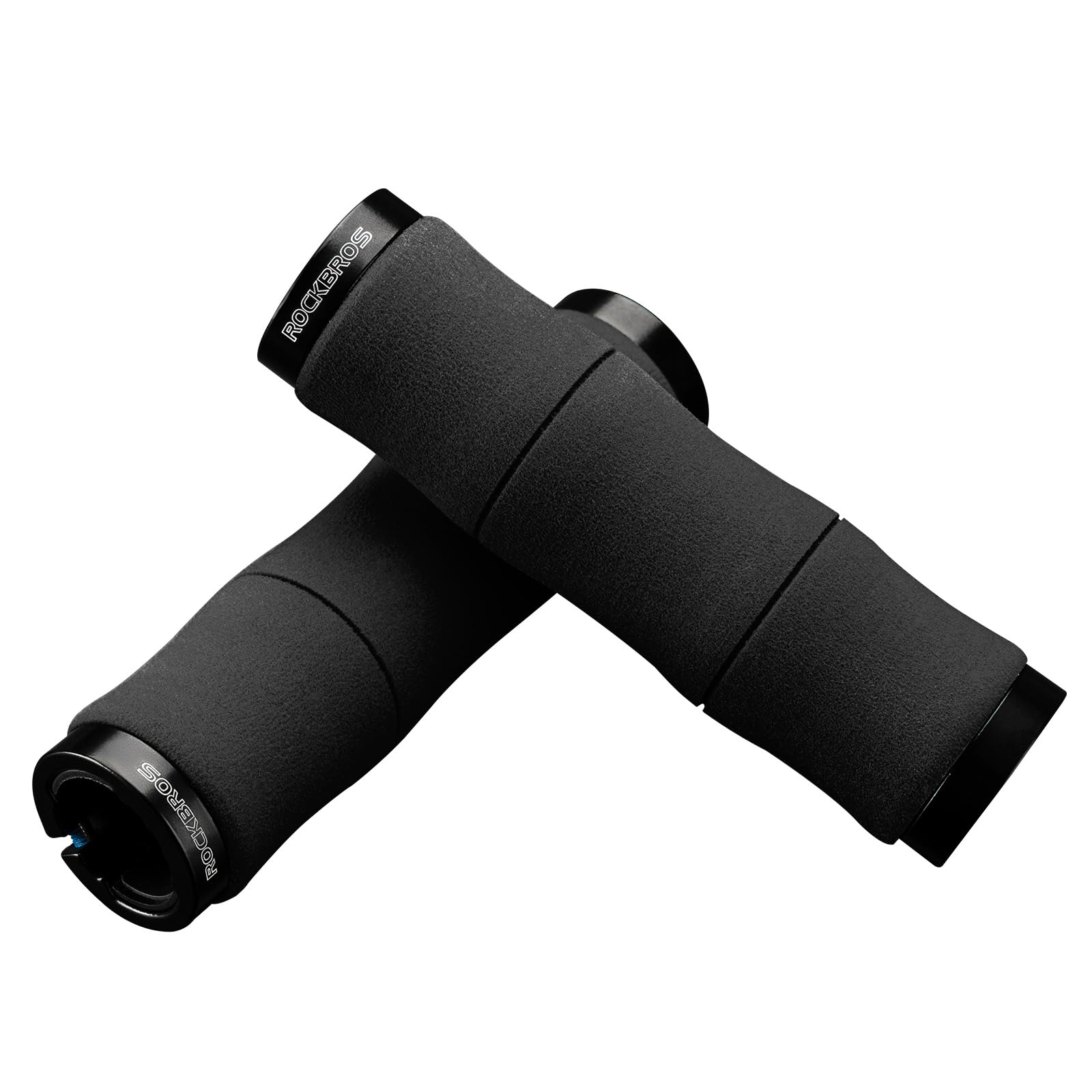 ROCKBROS Manopole Bici, Manopole MTB in Spugna EVA, Impugnatura per Manubrio Antiscivolo, Lock-On Design, Adatto per Bicicletta, MTB, Bici da Corsa, E-bike, Manubrio da 22 mm, Accessori Bici