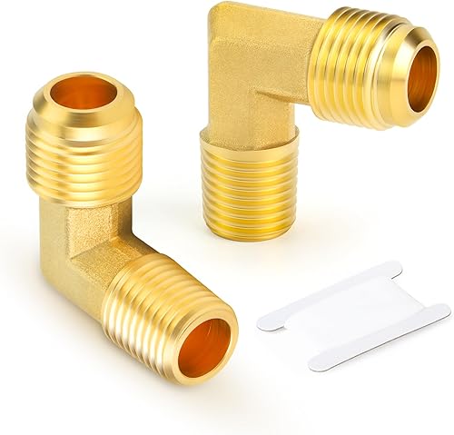 Miniatura 15 de GASHER 10 piezas de conector de tubo con abocinamiento SAE de latón, conector de tuerca de 1/2 pulgada para aire acondicionado, extensión de cobre
