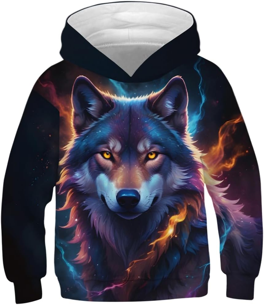 Ainuno Kids Boys Girls Hoodie Pullover 4-15Y Funny Hooded Sweatshirts