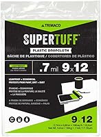 Trimaco SuperTuff Plastic Drop Cloth 9x12 ft Leak-Proof Painter's Cover 108 Sq Ft Protection
