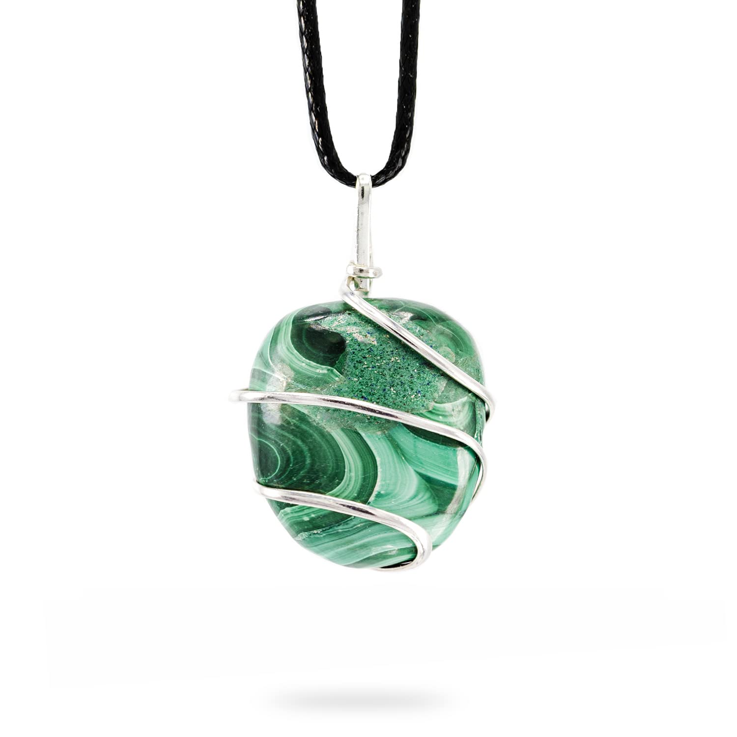 AYANA Malachite Healing Pendant | Transformation & Protection Crystal | Heart Chakra Energy Jewelry | Ethically Sourced, Handmade Gemstone Necklace